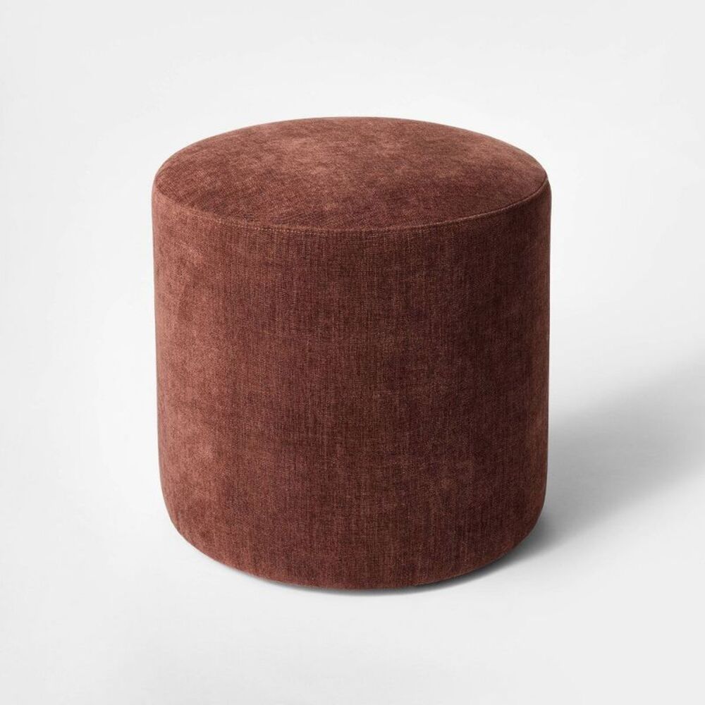 Upholstered Drum Ottoman Red - Threshold designed with Studio McGee